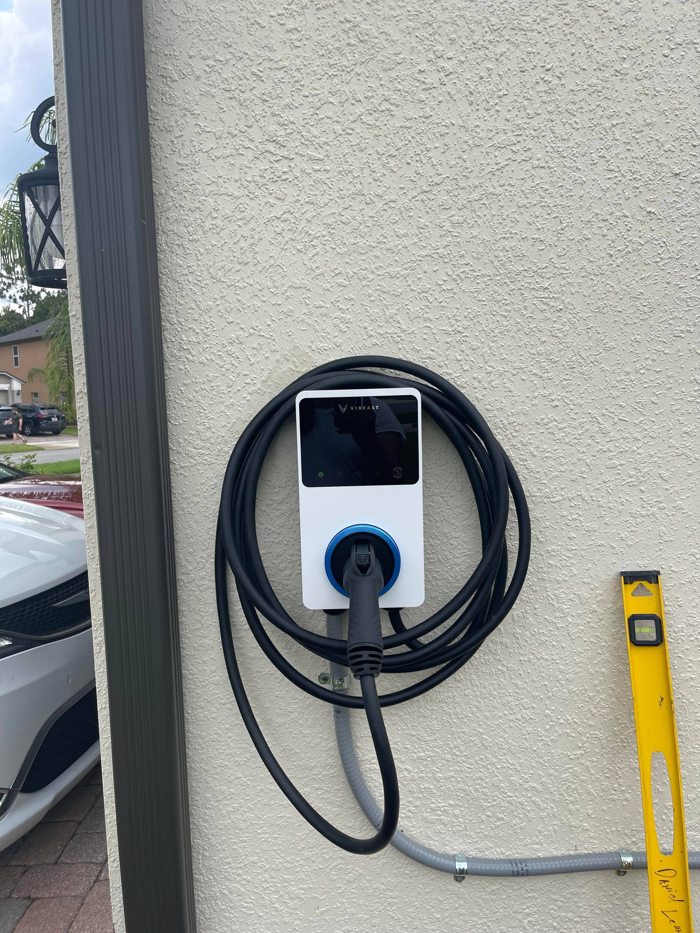 Hardwired home EV charger installation by Go Electric Chargers