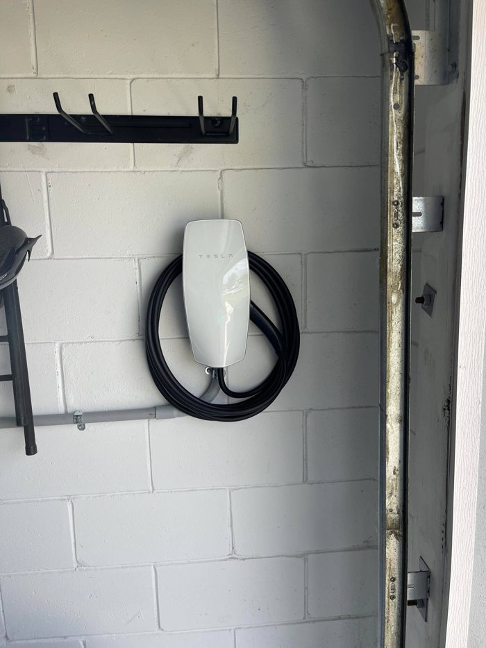 Hardwired home EV charger installation by Go Electric Chargers